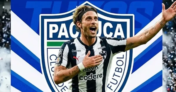 Ilustración digital de Sergio Canales festejando un gol en Rayados