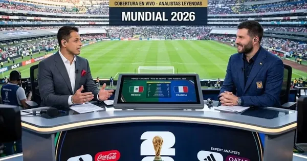 Imagen digital de Javier Hernández y André Pierre Gignac como analistas deportivos