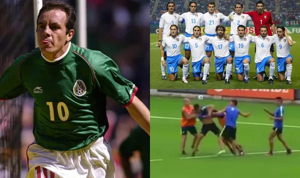 A Cuauthémoc Blanco lo persiguieron tras hacer la Cuautheminha en un mundial ante Italia. Uno de los jugadores quiso los golpes por considerar la jugada una humillación.