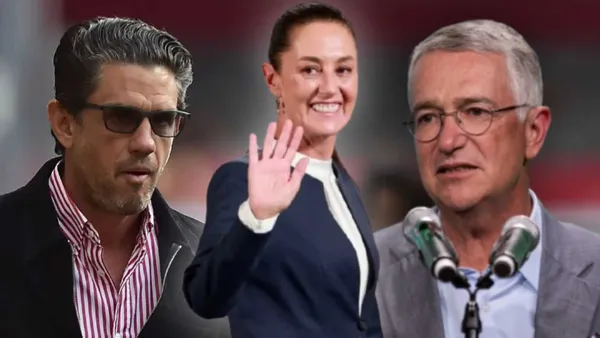 Alejandro Irarragorri, Claudia Sheinbaum y Ricardo Salinas (Foto: MEXSPORT y Milenio)