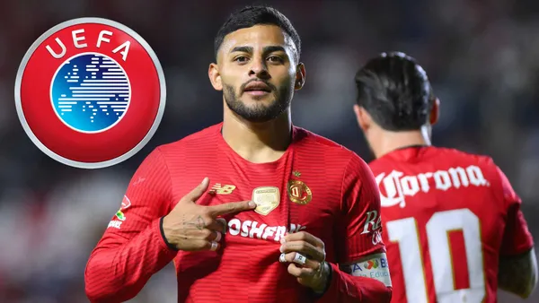 Alexis Vega festejando con Toluca