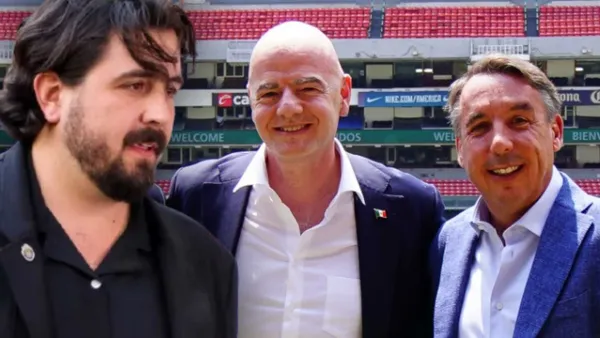 Amaury Vergara, Gianni Infantino y Emilio Azcárraga