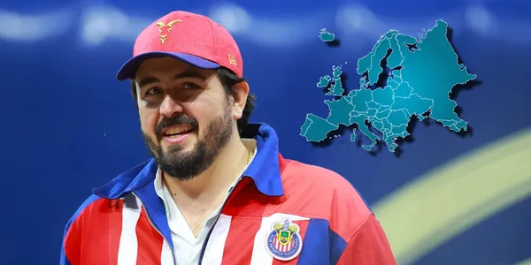 Amaury Vergara junto a mapa de Europa / FOTO YAHOO NOTICIAS
