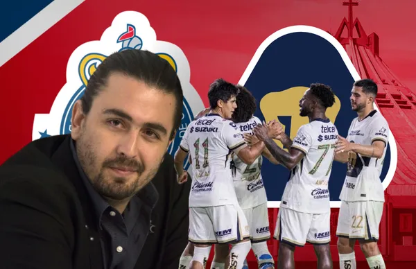 Amaury Vergara y jugadores de Pumas/Foto ESPN.