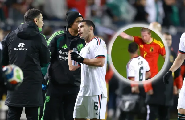 Ambos futbolistas se vieron inmersos en un roce durante el encuentro del Tri vs Bélgica.