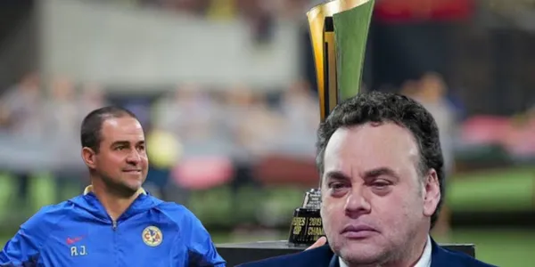 André Jardine, David Faitelson y al fondo el trofeo del Campeones Cup (Foto: Imago7)