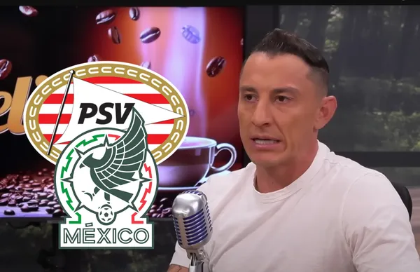 Andrés Guardado y escudos del PSV y Selección Mexicana/ Foto El Chiringuito.