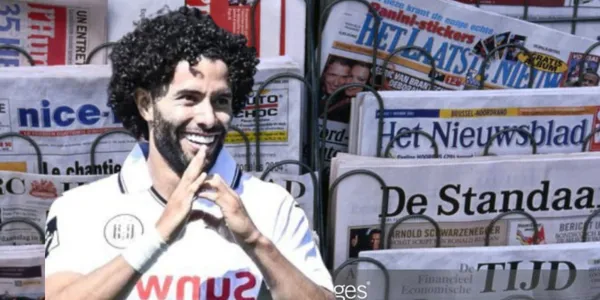 César Huerta junto a diarios belgas / FOTO X