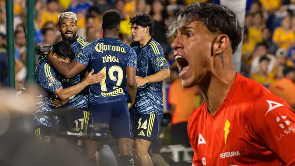 Cristian Calderón y jugadores del América