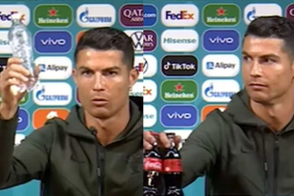 Cristiano Ronaldo incitó a que sus seguidores prefieran beber agua y no refrescos; esto provocó una pérdida millonaria a Coca-Cola.