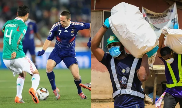 El jugador mexicano fue titular y figura en el partido que México le ganó a Francia en el Mundial de Sudáfrica 2010. Ahora el jugador ayuda a los que menos tienen con comida.