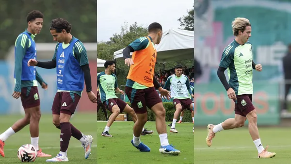 El Tri entrenando para el partido contra Valencia. | Foto: X oficial de la Selección Mexicana