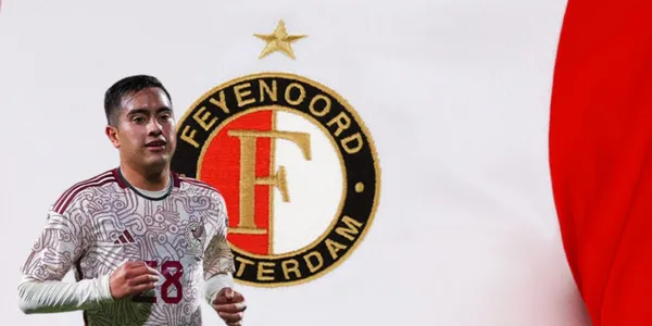 Erick Sánchez portando el jersey del Tri junto a un escudo del Feyenoord / FOTO Mexsport