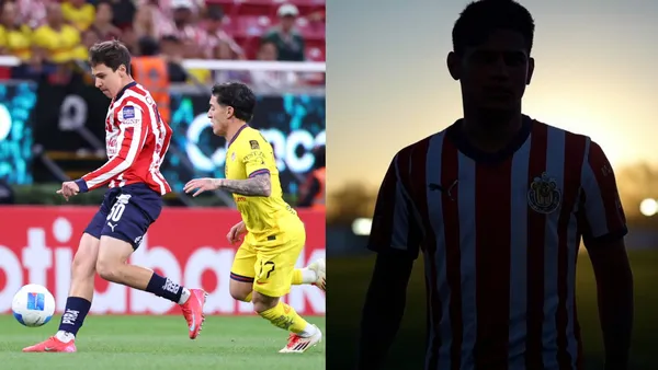 Ex capitán de Chivas estuvo presente en el Clásico y aconsejó a Mateo Chávez | Foto: X @chivas e imagen creada con Grok de X