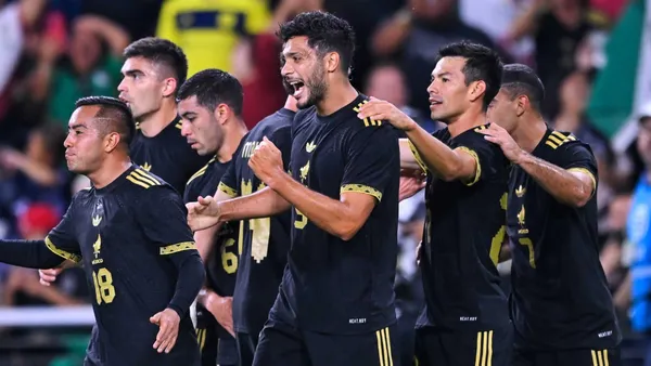 Festejo del gol de México ante Corea del Sur