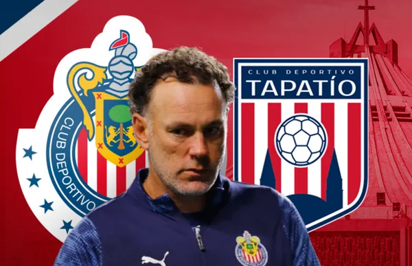 Gabriel Milito y escudos de Chivas y Tapatío/ Foto ESPN.