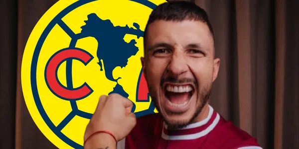 Guido Pizarro junto al escudo del América / FOTO FDP RADIO