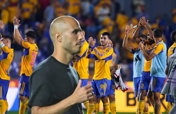Guido Pizarro y jugadores de Tigres/ Foto 'X'.