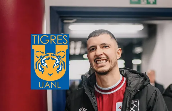 Guido Rodríguez y escudo de Tigres/Foto West Ham.