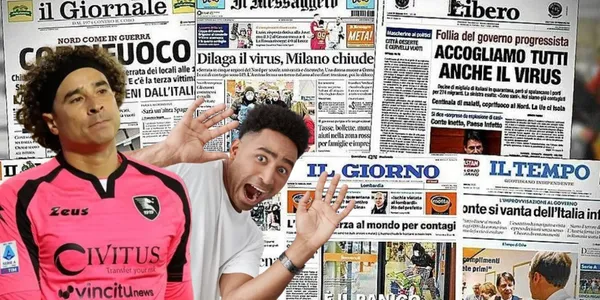 Guillermo Ochoa junto a una persona asustada / FOTO X