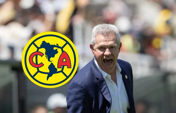 Javier Aguirre y escudo del América/Foto Fox Sports.