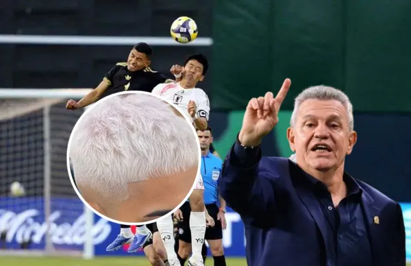 Javier Aguirre y hombre con el pelo pintado/Foto La Verdad Noticias.