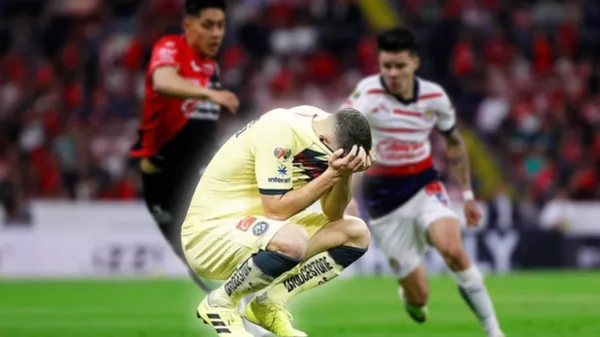 Jugador del América lamentándose la derrota