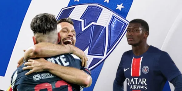 Jugadores de Rayados junto a futbolista del PSG / FOTO ONCE DIARIO