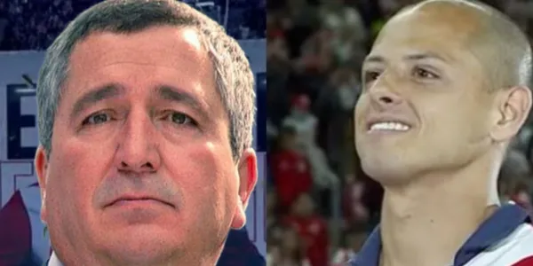 La silueta de Jorge Vergara en la presentación de Chicharito, afirman que es él.