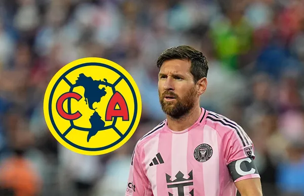 Lionel Messi y escudo del América/ Foto Sporting News.