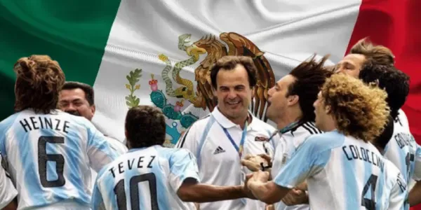 Marcel Bielsa junto a la Selección de Argentina