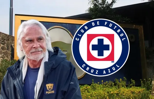 Miguel Mejía Barón y escudo de Cruz Azul/Foto Animal Político.