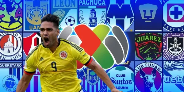 Radamel Falcao junto al logo de la Liga MX / FOTO MARCA