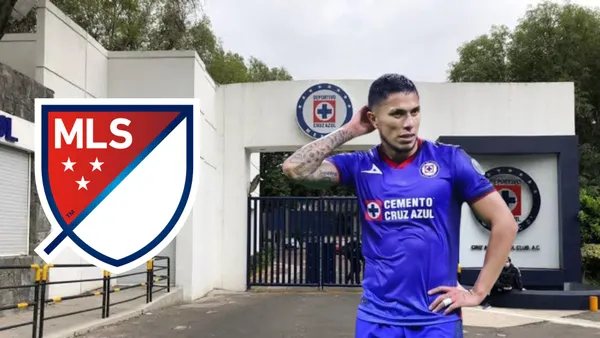 Salcedo en la Noria y el escudo de la MLS