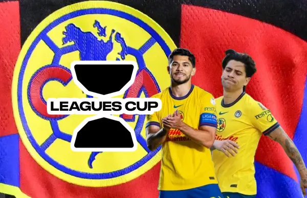 Víctor Dávila, Henry Martín y escudo de Leagues Cup/ Foto Récord.
