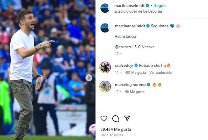 La reacción de Carlos Salcedo (Foto: Instagram)