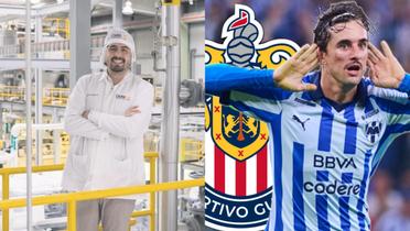 Amaury Vergara en una fábrica y Jordi Cortizo festejando gol con Rayados (Fuente: El Informador y Esto) 
