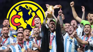 Argentina durante el festejo tras ganar la Copa del Mundo en Qatar 2022