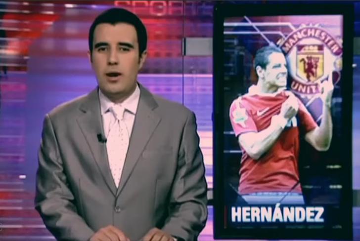 Álvaro Morales hablando de Chicharito en Manchester / Foto: ESPN