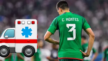 César Montes durante la derrota de la Selección Mexicana ante USA
