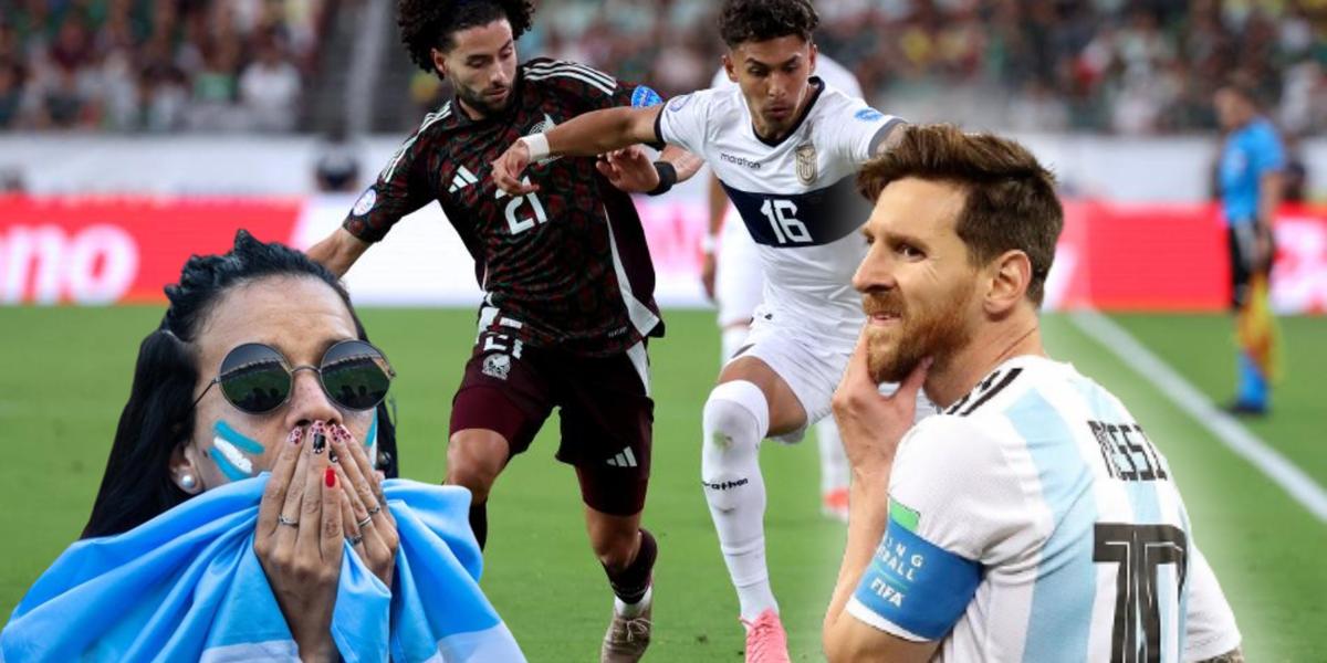 Duelo entre Ecuador y México con afición de Argentina (Fuente: Fútbol Total)