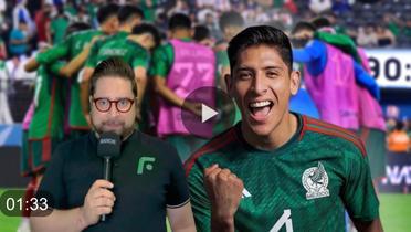 Edson Álvarez durante su festejo con la Selección Mexicana en la Nations League