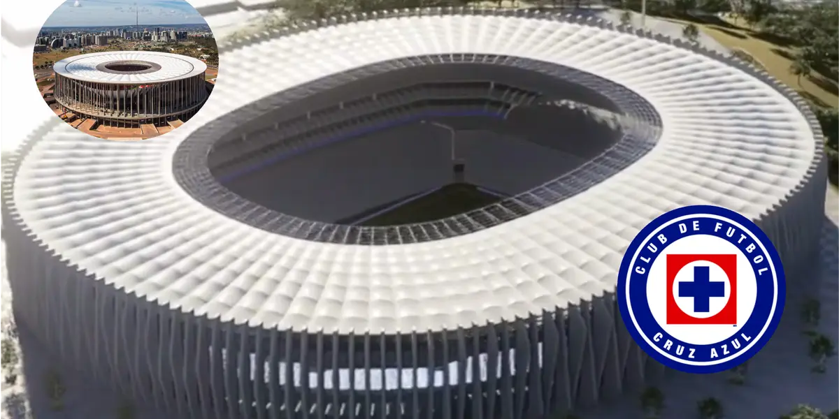 El estadio de Cruz Azul, por los pilares en su frente, tiene un parecido al estadio Mané Garrincha