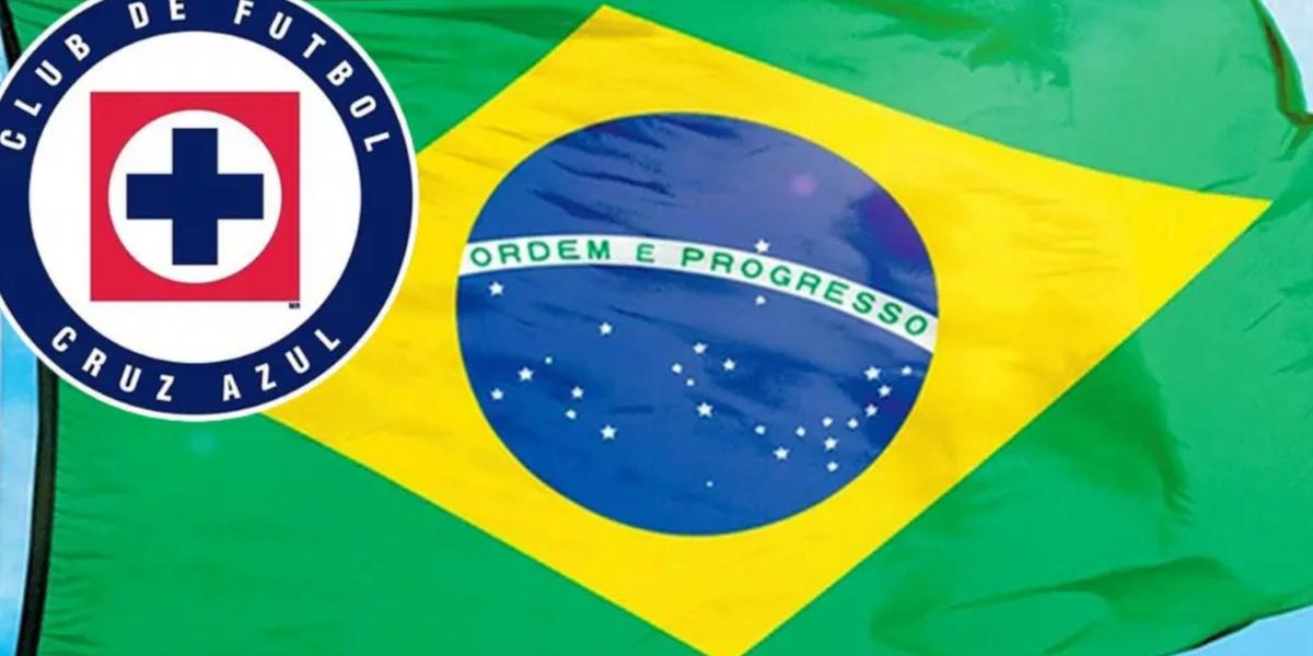 Escudo de Cruz Azul junto con la bandera de Brasil (Fuente: Máquina Celeste) 