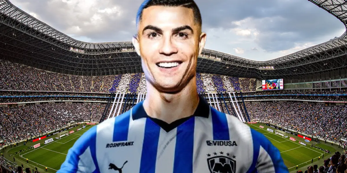 Estadio BBVA y Cristiano Ronaldo con playera de Rayados/ Foto: Linkedin