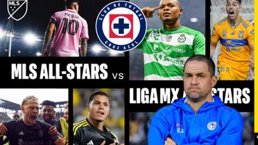 Estrellas de la MLS y de la Liga MX con Jardiné y el escudo de Cruz Azul