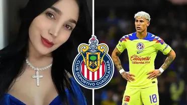 Ex esposa de Chicote y Chicote con América divididos por el logo de Chivas