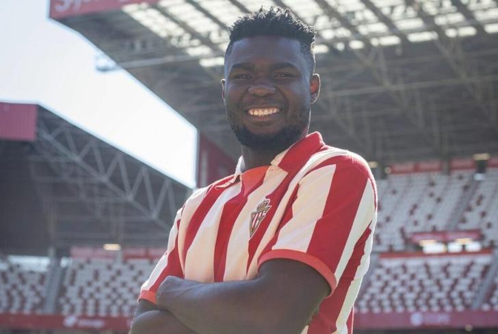 Jordy Caicedo con el Sporting de Gijón /&nbsp;Foto:@realsporting.