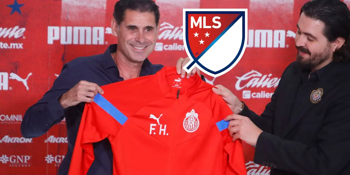 Hierro y Amaury en presentación y el logo de la MLS