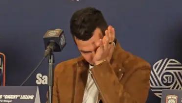 Hiving Lozano durante su presentación oficial en San Diego FC